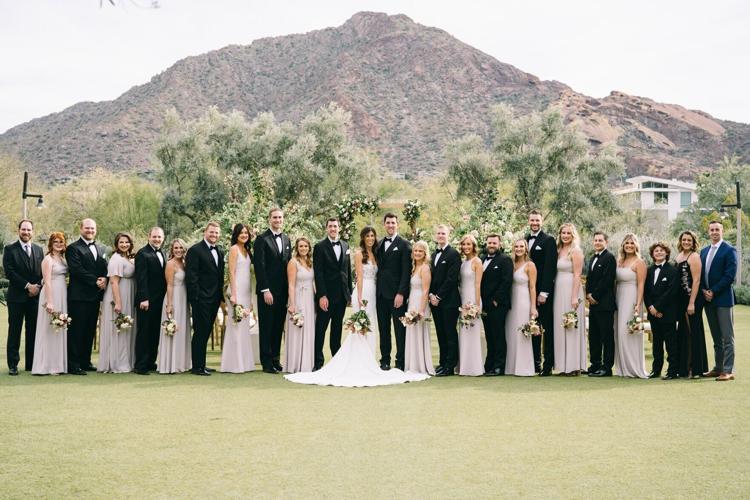 Sara and Brett, bridal party