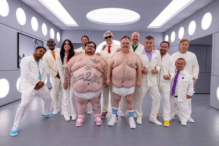 Jasper, "Dark Shark," Rachel Wolfson, Sean "Poopies" McInerney, Zach Holmes, Johnny Knoxville, Preston Lacy, Danger Ehren, Steve-O, Chris Pontius, Wee Man, Dave England in "Jackass: Best and Last."