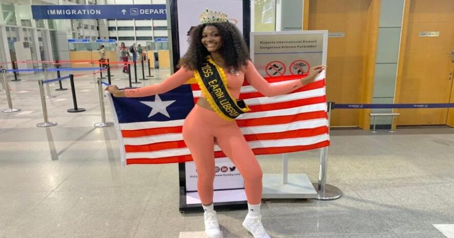 Miss Earth Liberia Monica Abigail Swen Lands in Manila