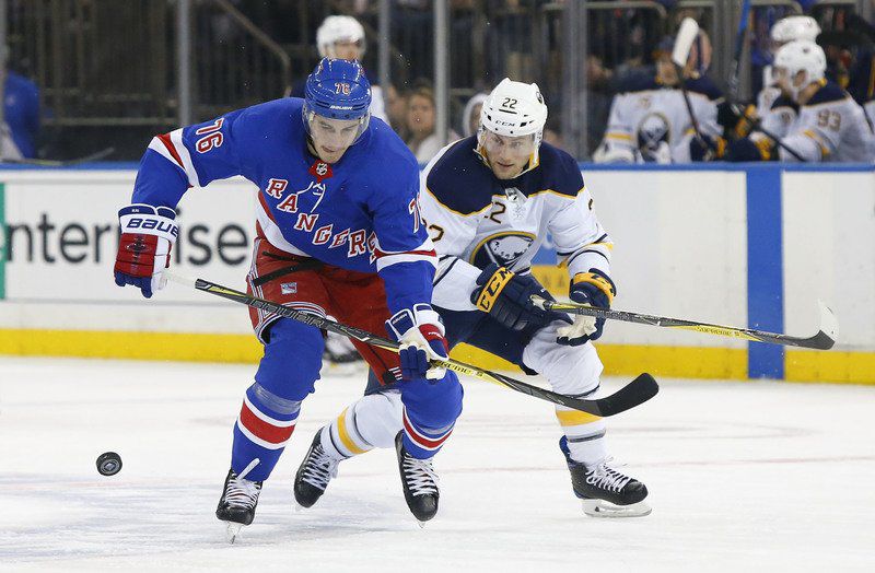 Kreider scores twice in Rangers' season-opening 5-1 win over Sabres