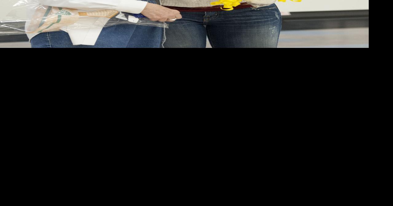 Marine Marisa Beattie meets 90 of her pen pals at Lockeford Elementary