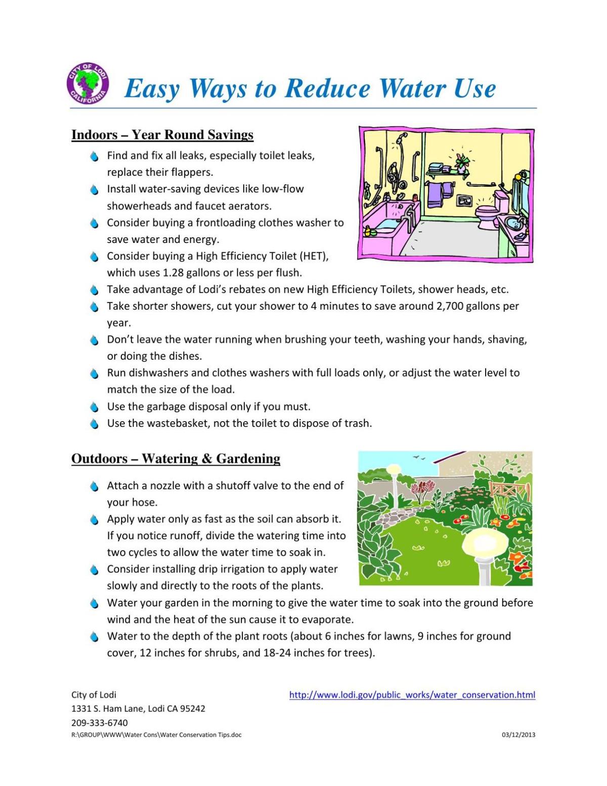 Easy ways to reduce water use News
