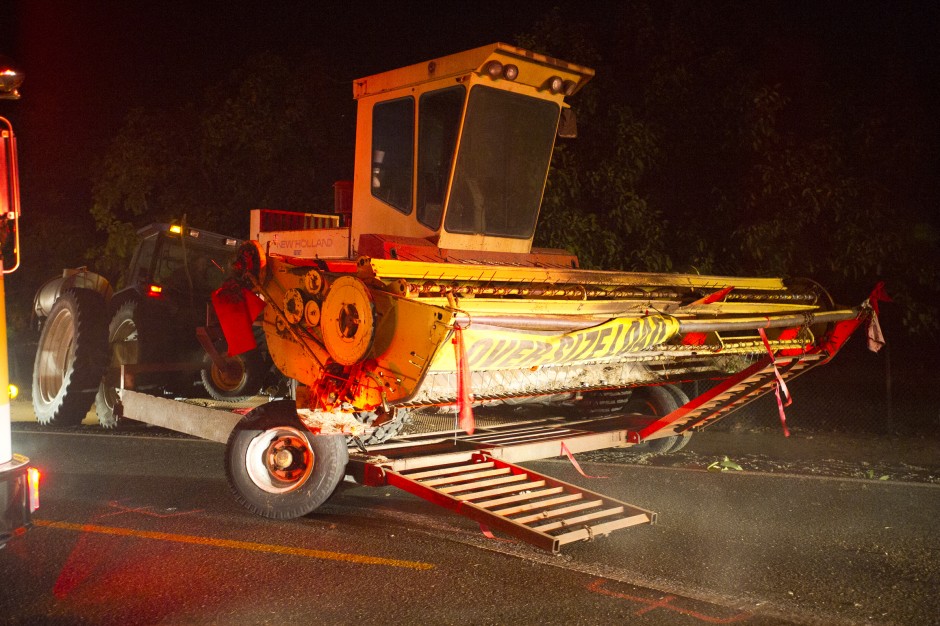 Car flips after hitting tractor News