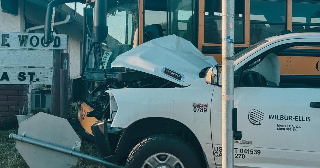 Truck collides with school bus in Galt in suspected DUI crash - Vimarsana News
