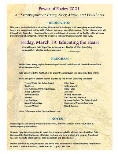 Power of Poetry 2021 held virtually, featuring established ...