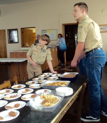 Serving community meal