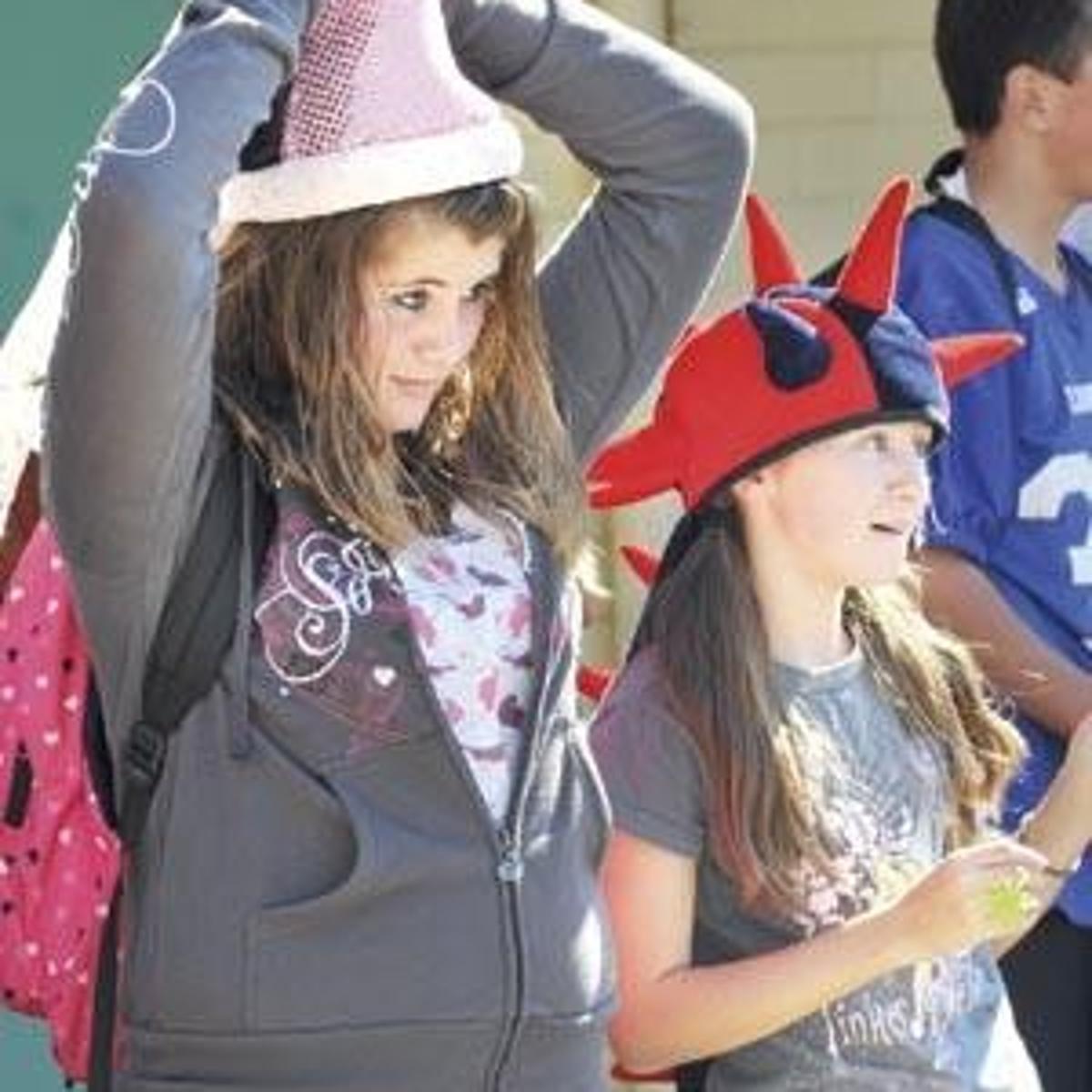 Saint Anthony Catholic School students wear hats to help fight cancer