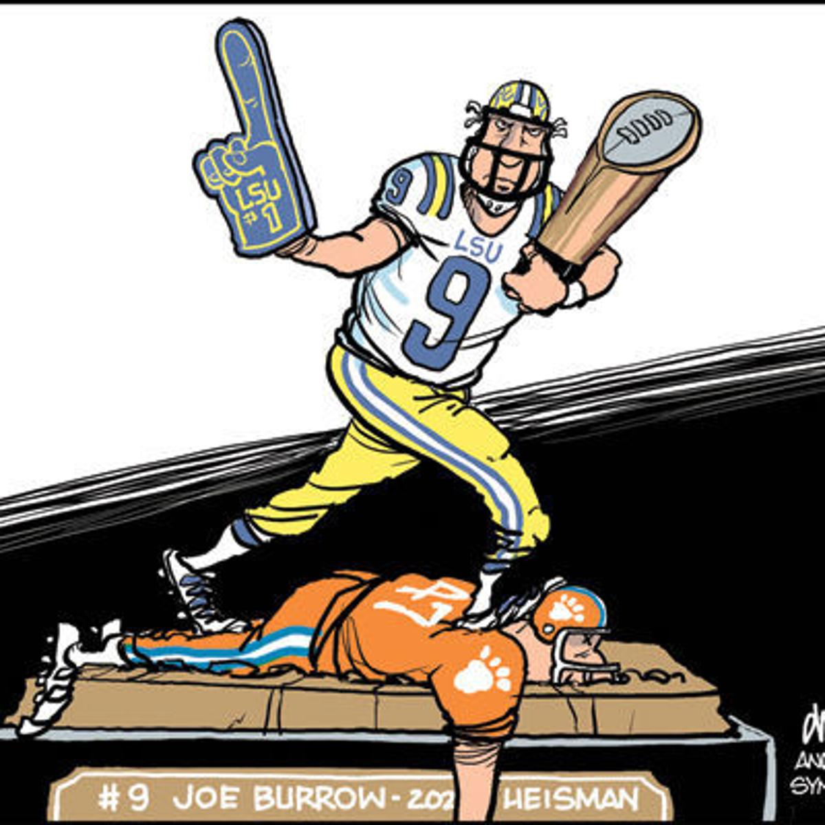 Joe Burrow Cartoon WHT