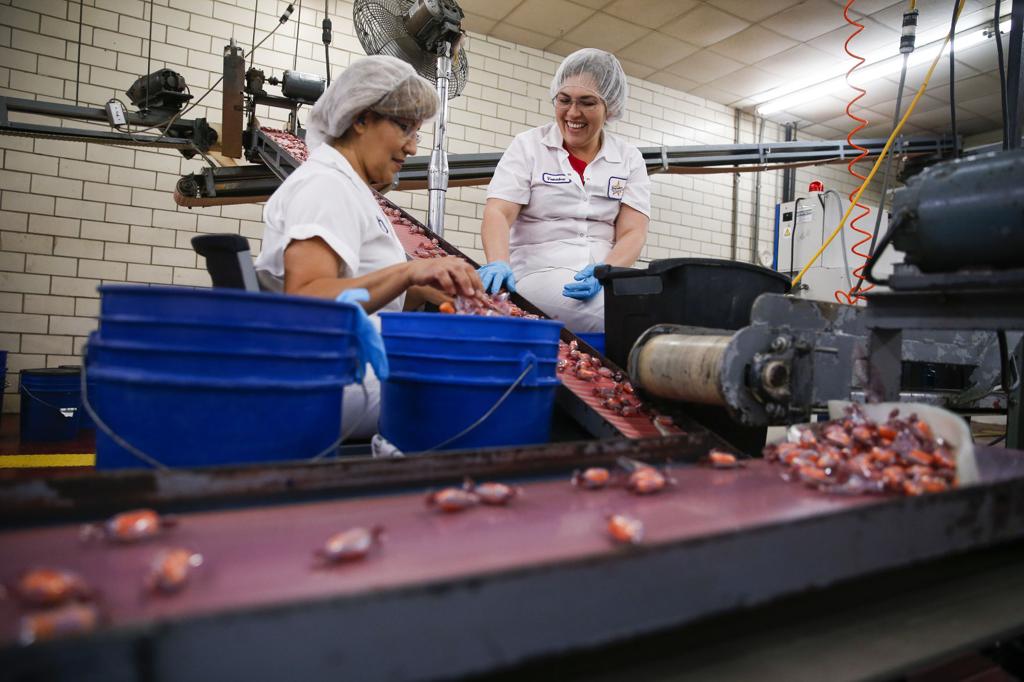 inside a candy factory