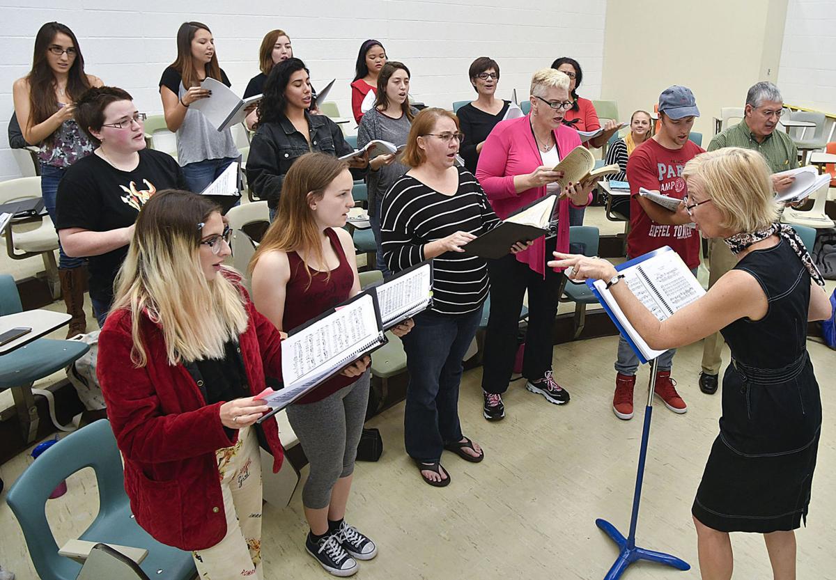 Allan Hancock College Singers Rehearsing For Christmas Concert On