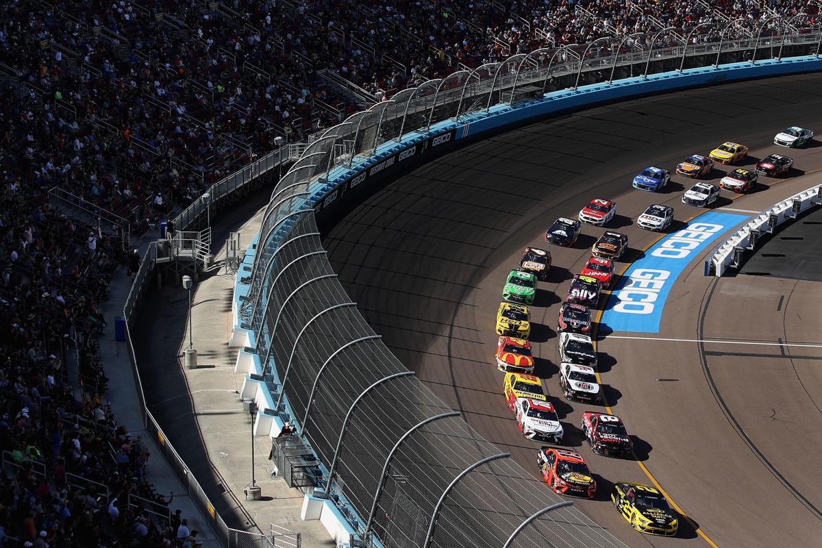 Brad Keselowski, driver of the #2 Alliance Parts Ford, leads the pack during the NASCAR Cup Series FanShield 500 at Phoenix Raceway on March 8, 2020 in Avondale, Ariz. On Monday NASCAR announced its postponing more races through May 3.