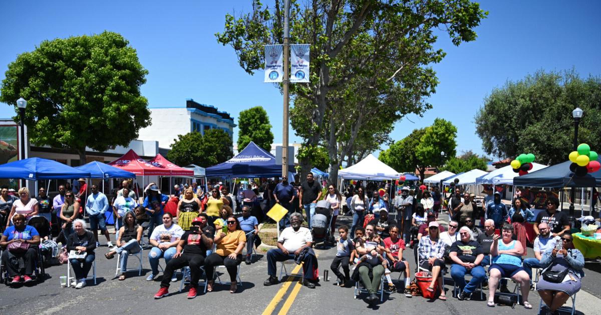 Community members celebrate Juneteenth in Old Town Lompoc Saturday ...