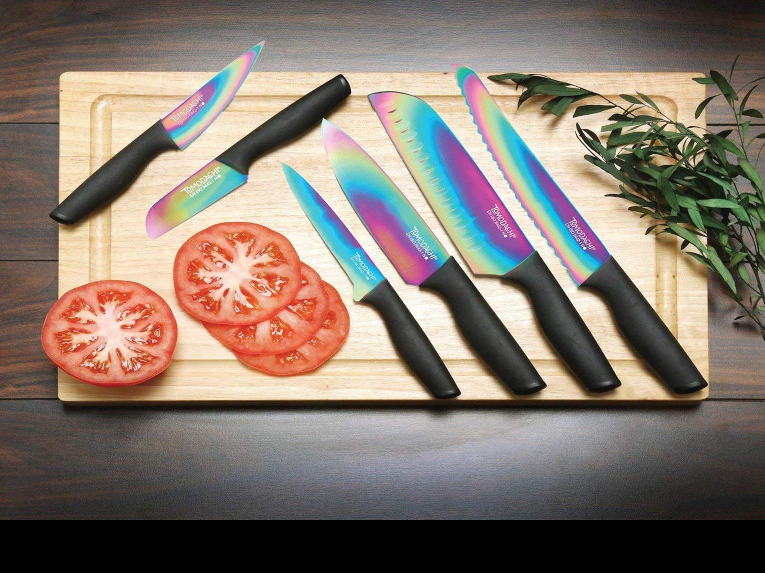 Tomodachi by Hampton Forge, Rainbow Titanium 10 Piece Cutlery Set with Blade