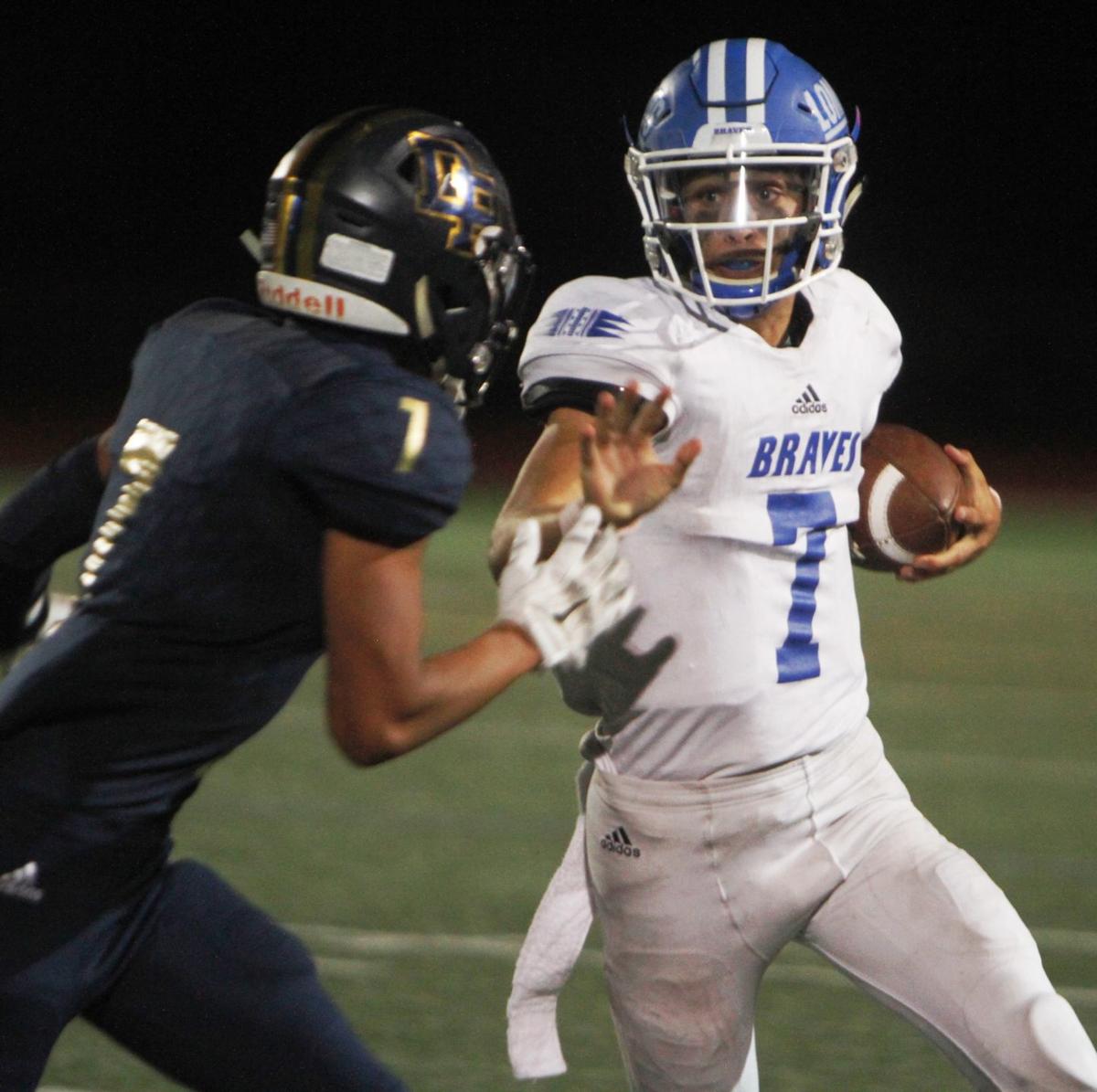 Channel League Football Braves Score 21 Unanswered Points To Drop Dos Pueblos 42 21 Local Sports Lompocrecord Com