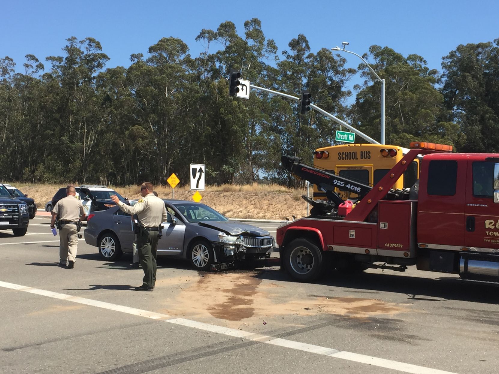 Car, School Bus Crash In Orcutt Results In Minor Injuries To Car's ...