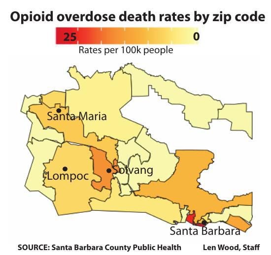 Santa Barbara County Zip Code Map Santa Barbara County overdose deaths by zip code | | lompocrecord.com