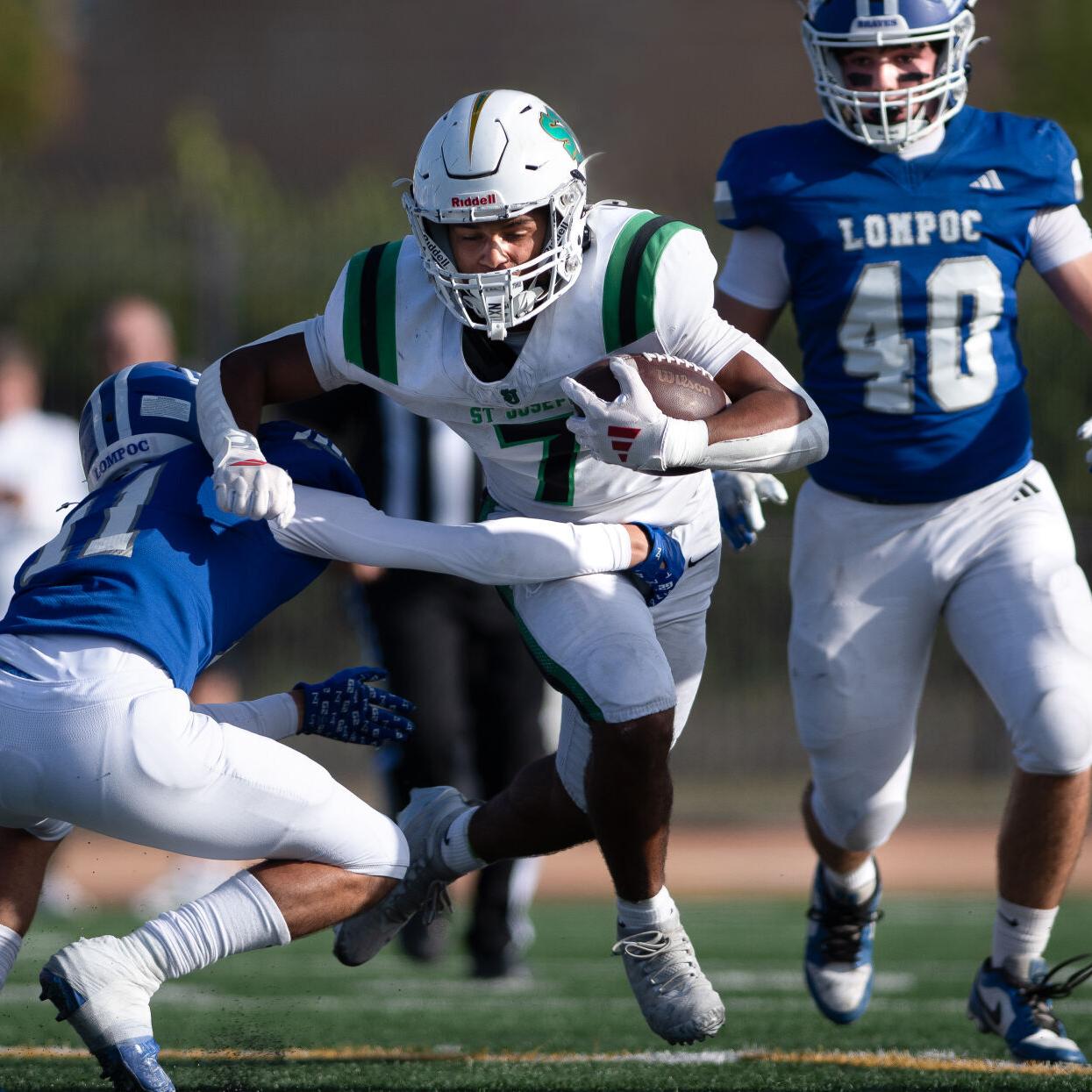 Local football: Pick six helps San Luis Obispo beat Santa Ynez. St. Joe stomps Lompoc
