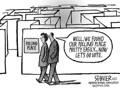 Editorial Cartoon: Voting maze