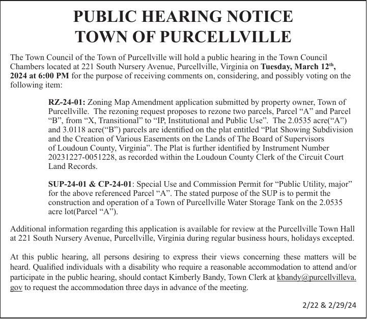 Town of PurcellvillePublic Hearing Zoning Map Amendment 022224_01 copy