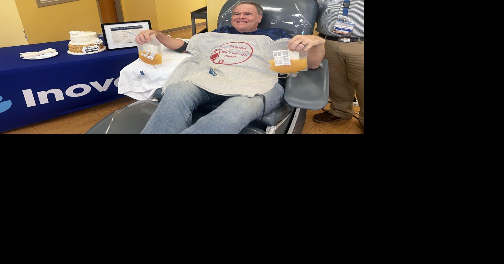 Ric Martin Celebrates 700th Platelet Donation With Inova | Giving Back ...