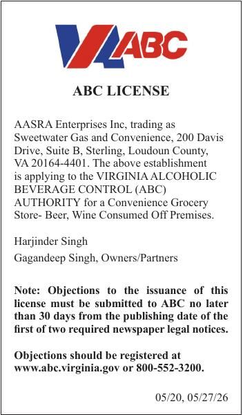 Sweetwater Gas and Convenience ABC Licence 052726 | Public Notices