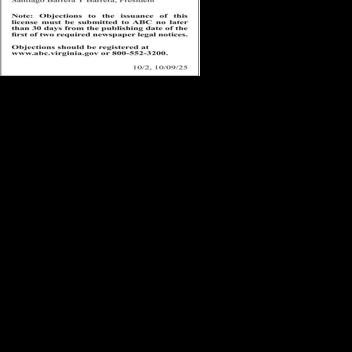 Las Americas Services ABC License 100925 | Public Notices | loudounnow.com