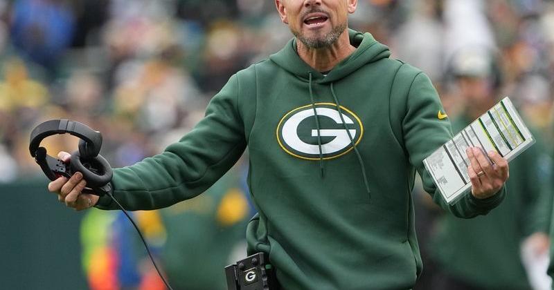 Green Bay Packers head coach Matt LaFleur is shown during the fourth quarter of their game Sunday, October 16, 2022 at Lambeau Field in Green Bay, Wis. The New York Jets beat the Green Bay Packers 27-10.MARK HOFFMAN/MILWAUKEE JOURNAL SENTINEL