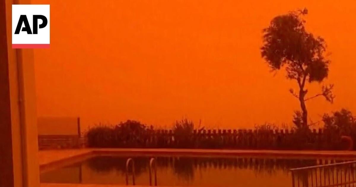 Ο ουρανός γίνεται κόκκινος στην Ελλάδα καθώς η καταιγίδα φυσά την άμμο της Σαχάρας στην ατμόσφαιρα