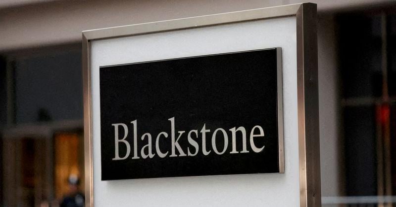 FILE PHOTO: A logo of Blackstone is pictured in Manhattan, New York City