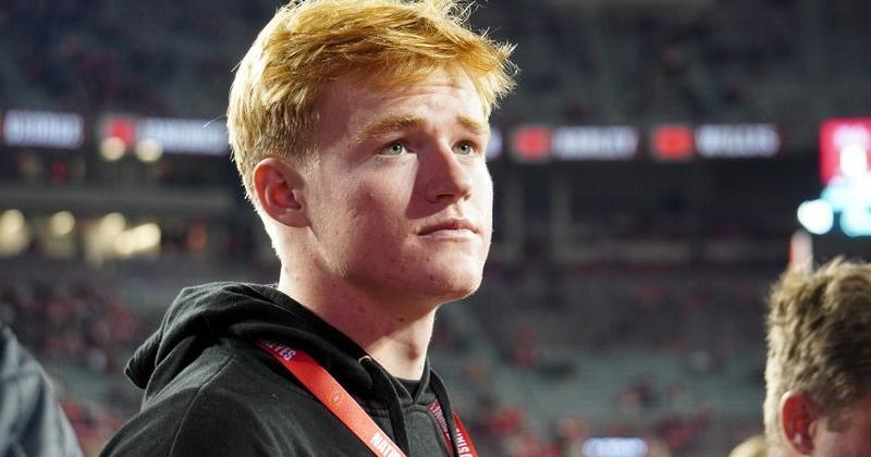 Huntington Beach quarterback Brady Edmunds visits Ohio Stadium on the day of the Ohio State Buckeyes football game against UCLA on Nov. 15, 2025.
