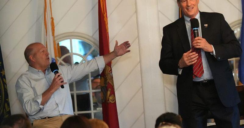 Republican U.S. Senate candidates John Sununu and Scott Brown debate in Hampton, topping an event also featuring GOP U.S. House candidates, on June 24, 2026.