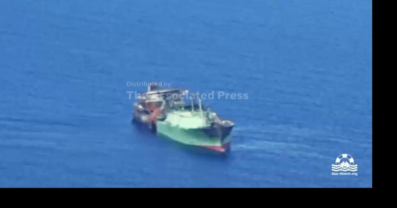 Footage released Sea-Watch NGO shows uncrewed Russian tanker drifting ...