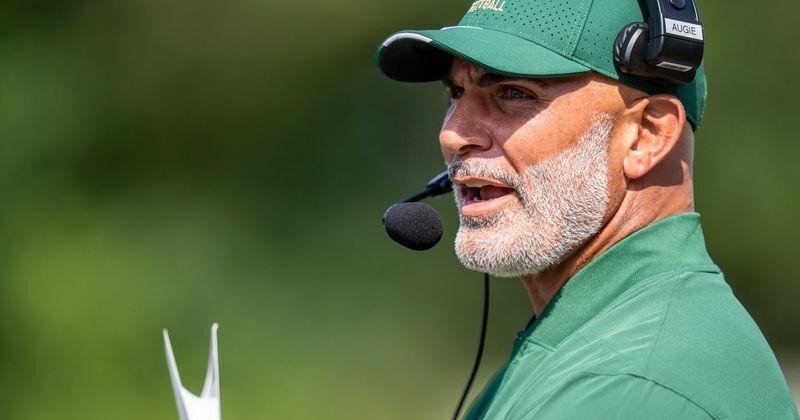 St. Joseph head coach Augie Hoffmann during a football game against Cardinal Hayes, Montvale, N.J., Sept. 13, 2025.