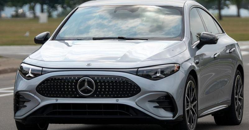 The exterior of a 2027 Mercedes-Benz CLA 250+ is seen on Tuesday, July 28, 2026, in Detroit.