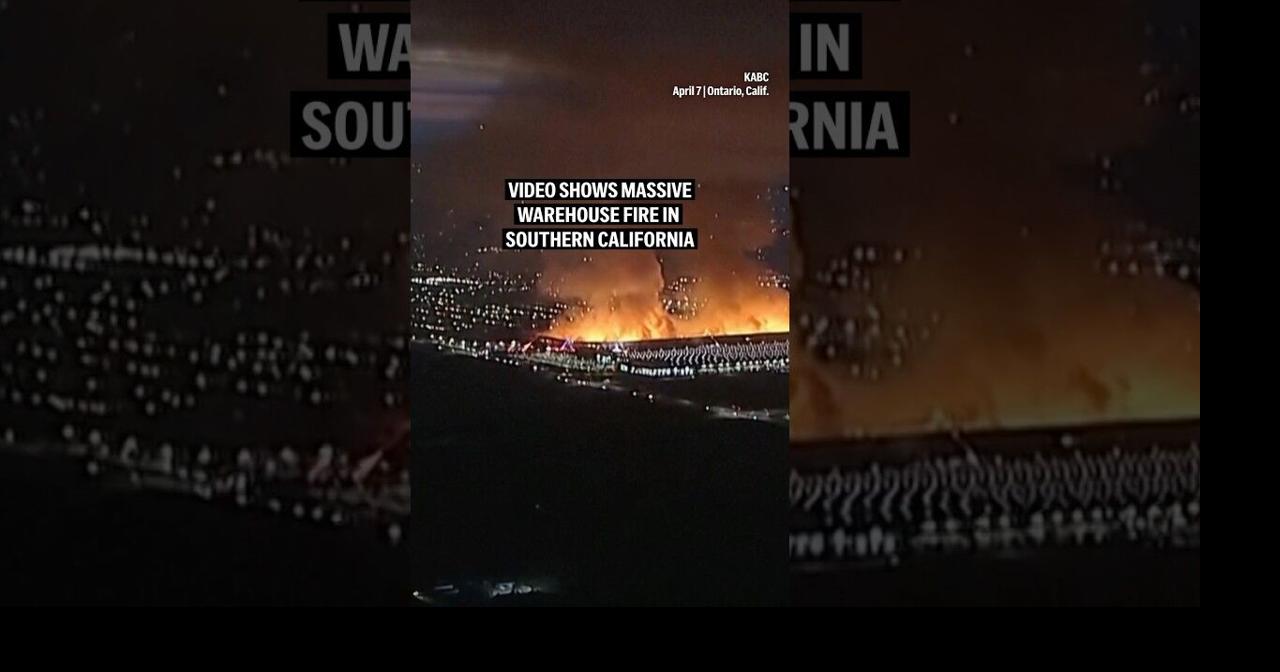 Video shows massive warehouse fire in southern California | Ap Video ...
