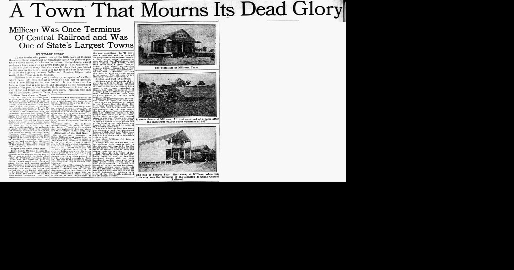 ALL THINGS HISTORICAL: The forgotten Millican Massacre By SCOTT SOSEBEE/For The Lufkin Daily News Jun 22, 2026 6 mins ago