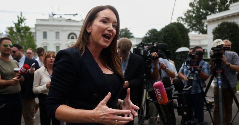 Brooke Rollins speaks the White House in Washington