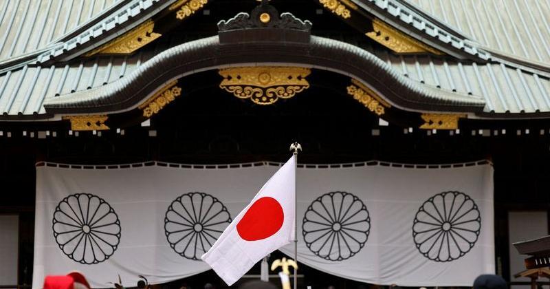 Yasukuni Shrine on the 81st anniversary of Japan's surrender in World War Two in Tokyo