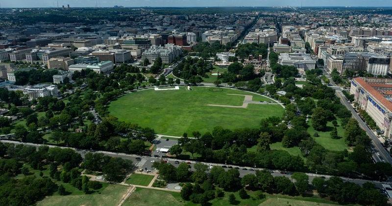 Construction of a helipad at the White House continues in Washington