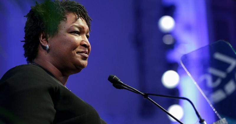 Stacey Abrams speaks during a fundraiser in New York on Sept. 24, 2018.