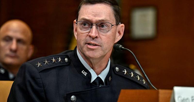 Chief of Space Operations Gen. Chance Saltzman testifies during a budget hearing before the Senate Appropriations Defense Subcommittee on Capitol Hill in Washington