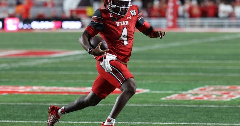 Sep 3, 2026; Salt Lake City, Utah, USA;  Utah Utes quarterback Devon Dampier (4) runs for yardage against the Idaho Vandals during the second quarter at Rice-Eccles Stadium.  Mandatory Credit: Rob Gray-Imagn Images