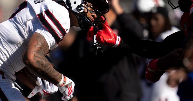 Cincinnati Bearcats safety MJ Cannon (2) pulls Texas Tech Red Raiders wide receiver Kenny Johnson (2) out of bounds in the first quarter of the Big 12 game between Cincinnati Bearcats and Texas Tech at Nippert Stadium in Cincinnati on Saturday, October 24, 2026.