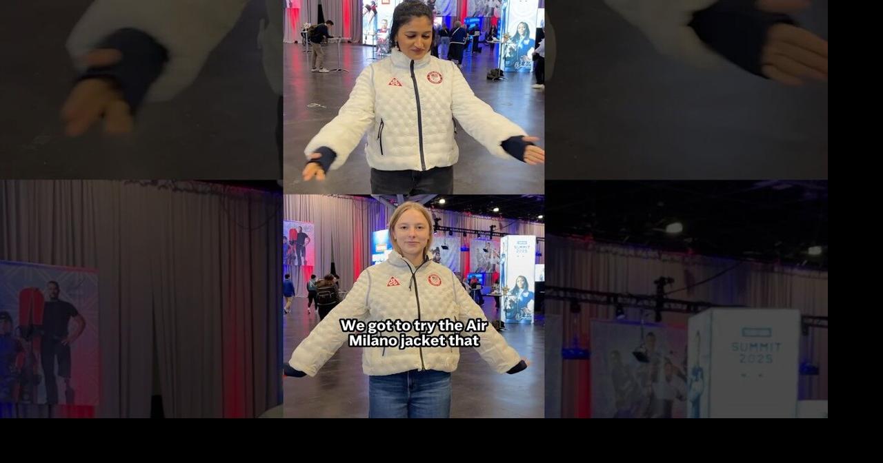 AP reporters try on inflatable Team USA jackets for the Winter Olympics ...