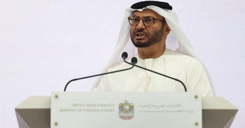 ARCHIVE IMAGE: Anwar Gargash, diplomatic advisor to the UAE president, addresses the media about the ongoing conflict in Sudan in Abu Dhabi.
