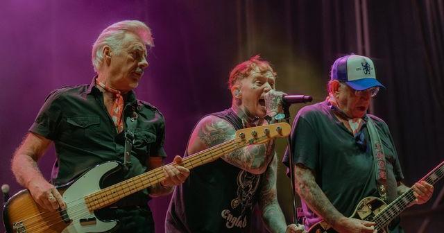 Glen Matlock (from left), Frank Carter and Steve Jones rip out a song during The Sex Pistols' 2025 performance at RockLand Art Fest.