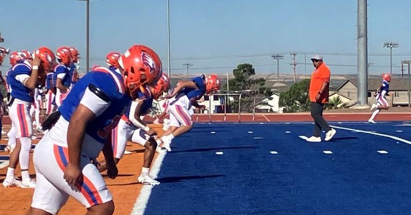 Canutillo warms up before their football game against Chapin on Saturday, Oct. 24.