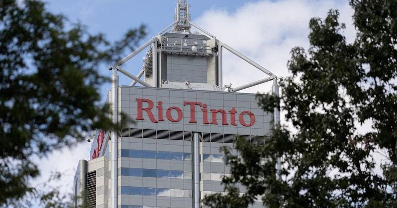 FILE PHOTO: A view shows the Rio Tinto logo in Perth