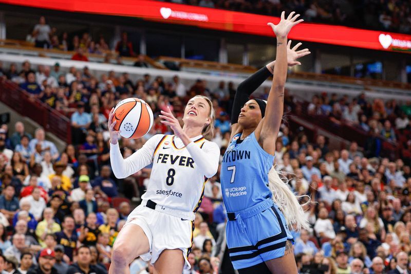 Sky's DiJonai Carrington ejected for foul on Fever's Sophie Cunningham |  Sports | lufkindailynews.com