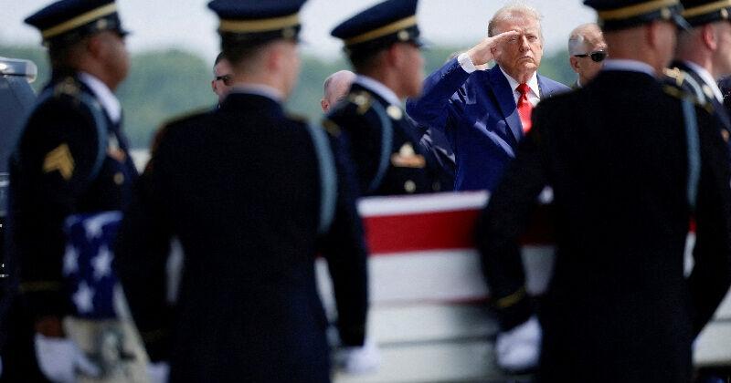 FILE PHOTO: U.S. President Trump attends dignified transfer for U.S. Army service members killed in the Iran war